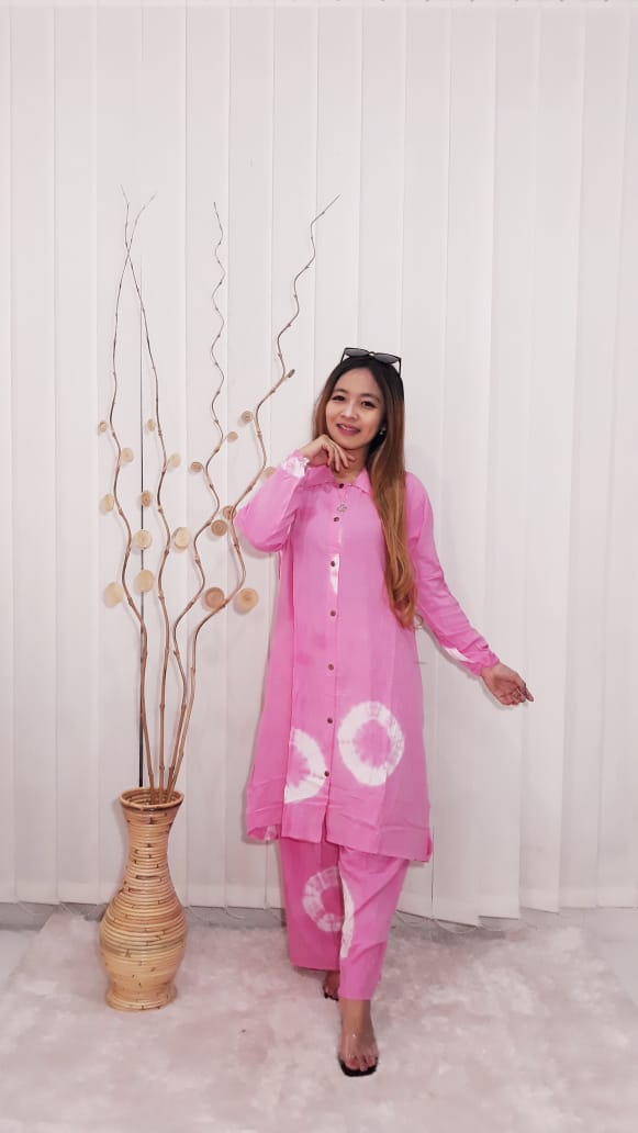 Tunik One Set Tie Dye Bahan Rayon