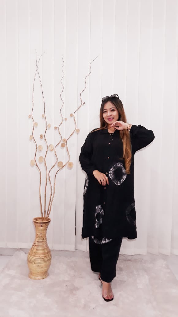 Tunik One Set Tie Dye Bahan Rayon