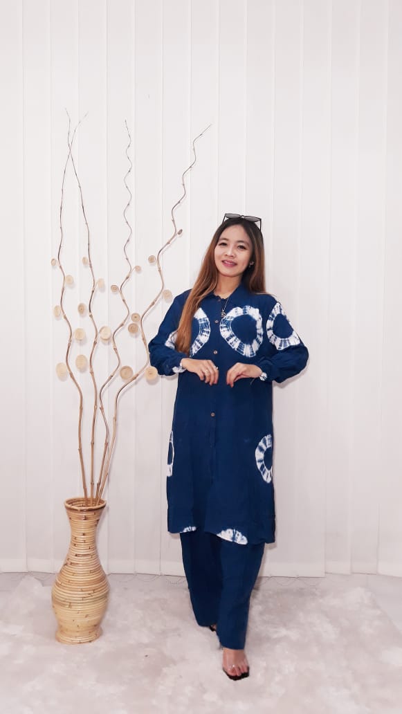Tunik One Set Tie Dye Bahan Rayon