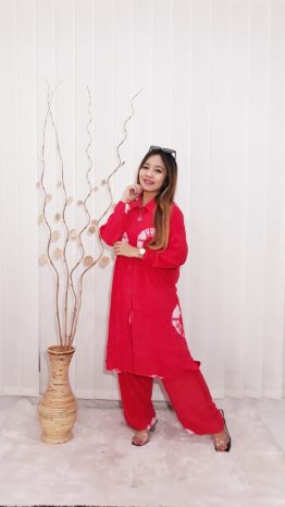 Tunik One Set Tie Dye Bahan Rayon
