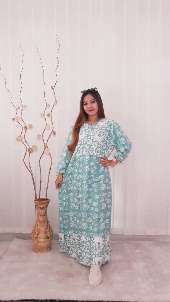 Long Dress Batik Warna Pastel Panjang Bahan Rayon
