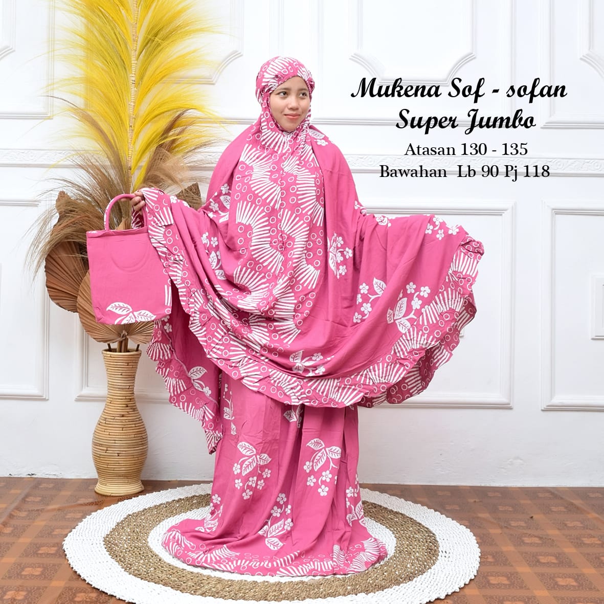 Hampers Mukena Batik Jumbo Coletan Bahan Rayon Super Bonus Tas