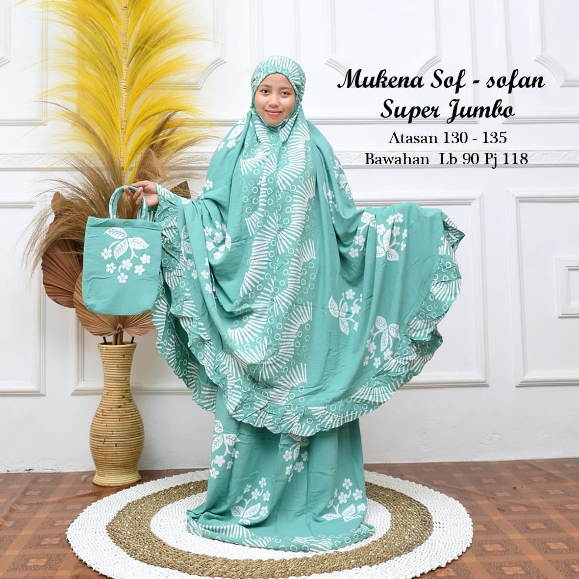 Hampers Mukena Batik Jumbo Coletan Bahan Rayon Super Bonus Tas