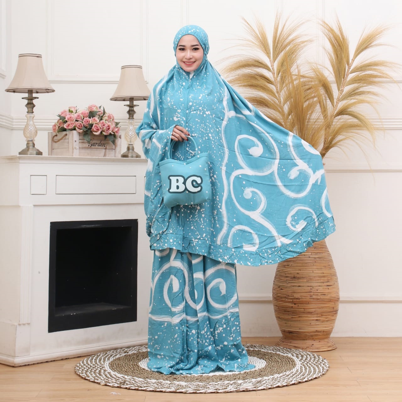 Hampers Mukena Batik Pastel Dewasa Bahan Santung Samitex Adem