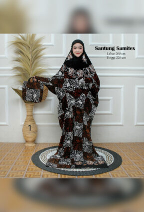 Hampers Mukena Batik Terusan Bahan Santung Rayon Samitex Jumbo