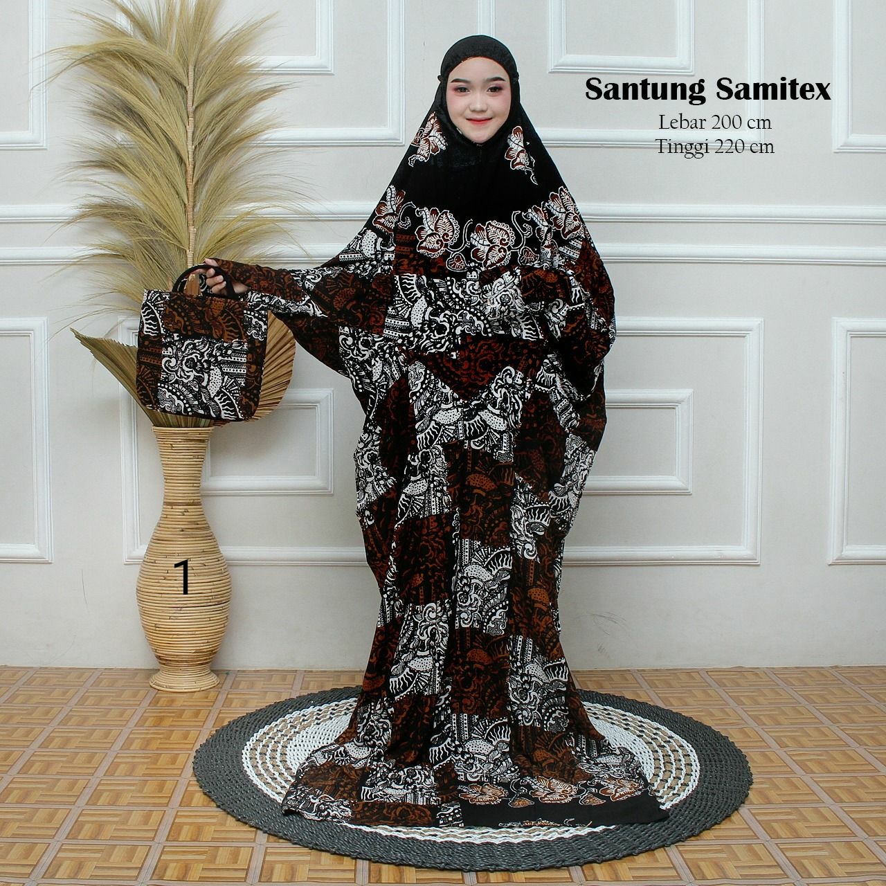 Hampers Mukena Batik Terusan Bahan Santung Rayon Samitex Jumbo