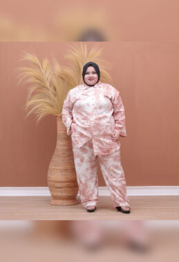 One Set Baju Setelan Batik Jumputan Tie Dye Jumbo Big Plus Size