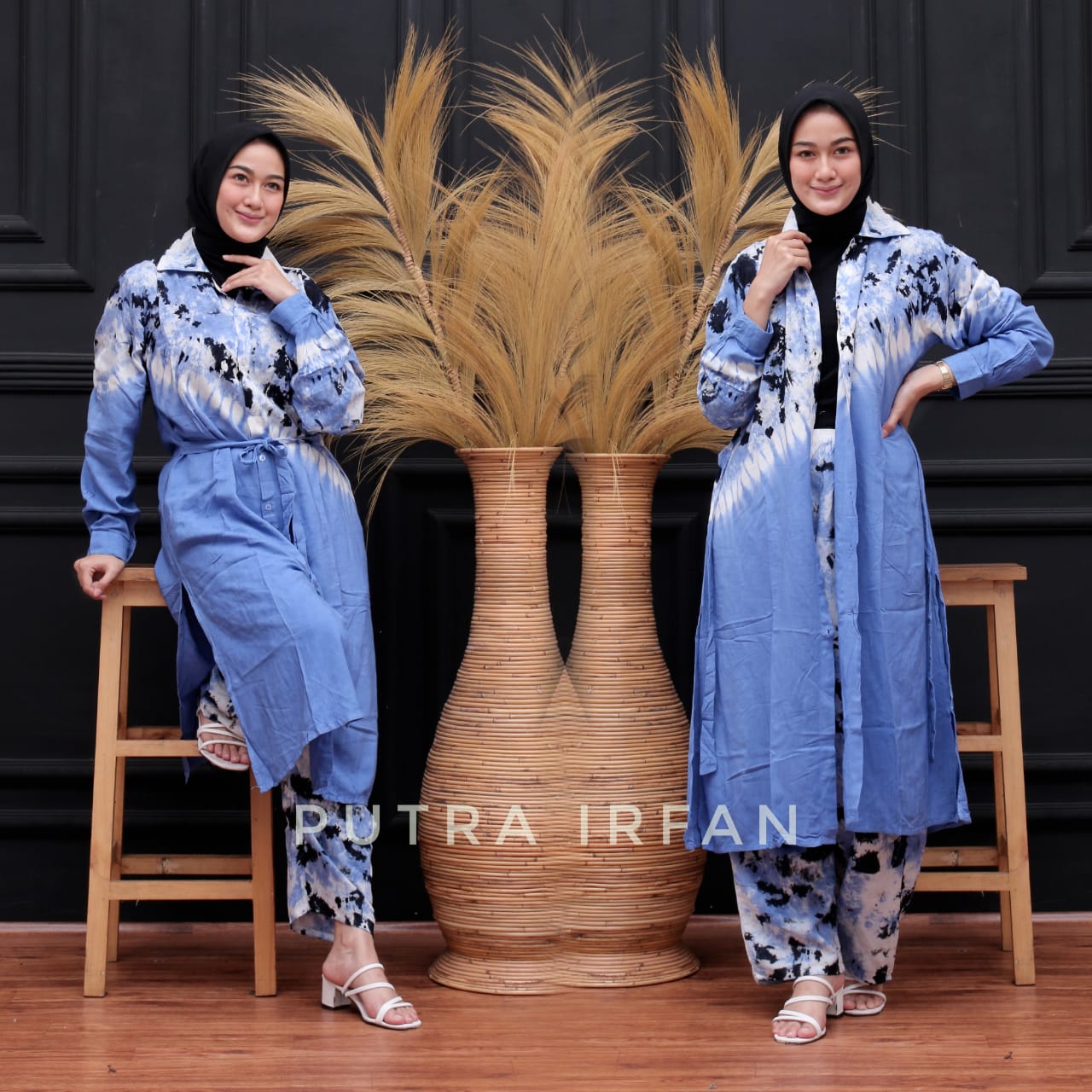 One Set Tunik Tie Dye Gradasi Bahan Rayon Super