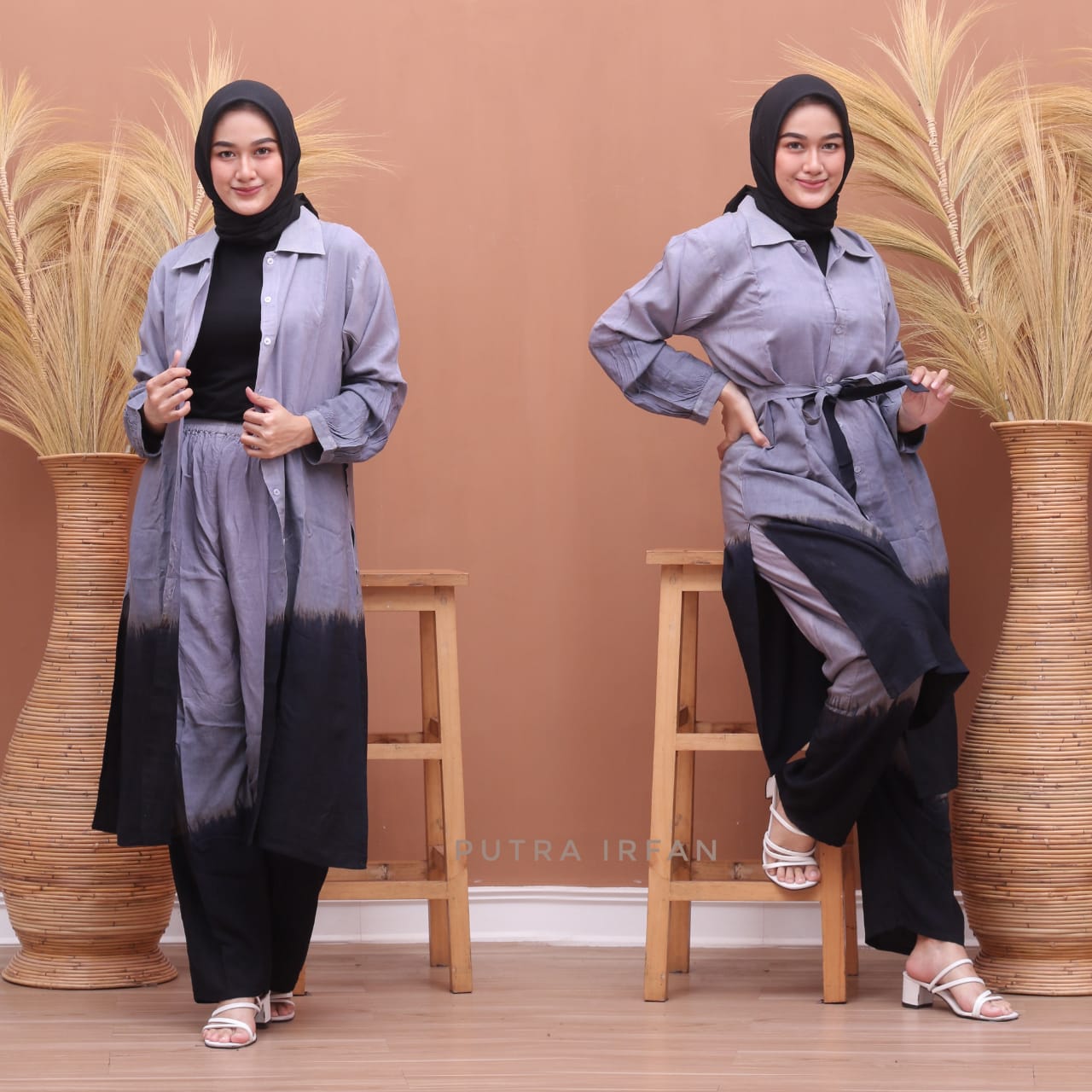 One Set Tunik Tie Dye Gradasi Bahan Rayon Super
