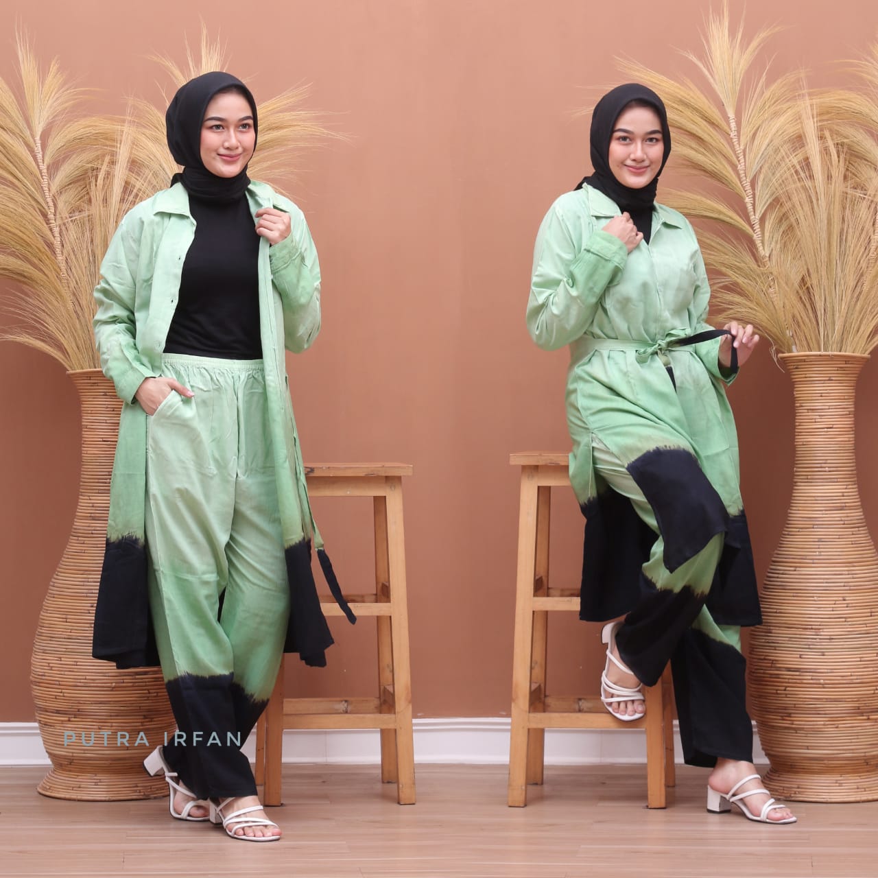 One Set Tunik Tie Dye Gradasi Bahan Rayon Super