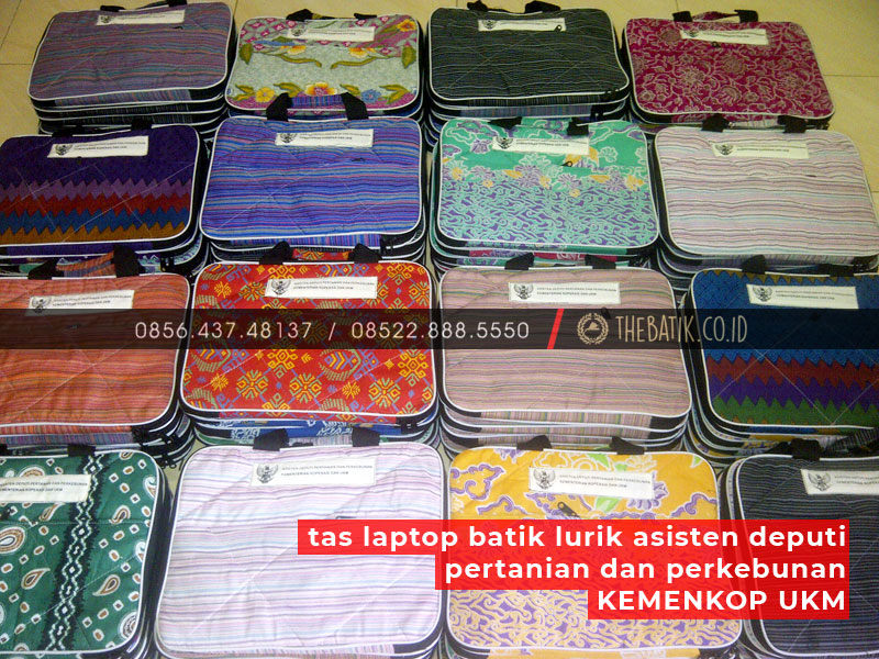 Tas Laptop Batik Lurik Asisten Deputi Pertanian dan Perkebunan KEMENKOP UKM