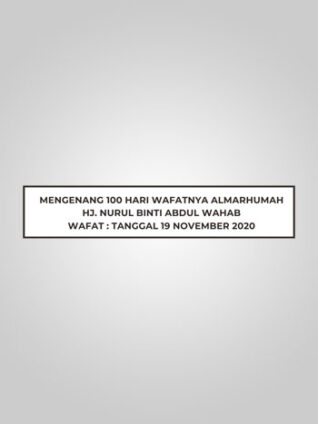 Tas Souvenir Tahlilan Mengenang 100 Hari Wafat