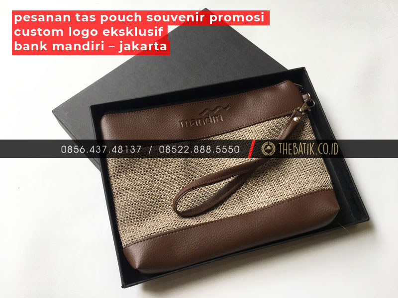 Pesanan Tas Pouch Souvenir Promosi Custom Logo Eksklusif - Bank Mandiri Jakarta