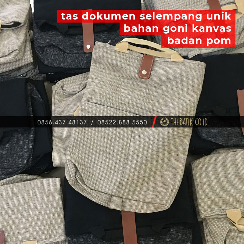 BADAN POM - Tas Dokumen Selempang Unik Bahan Goni