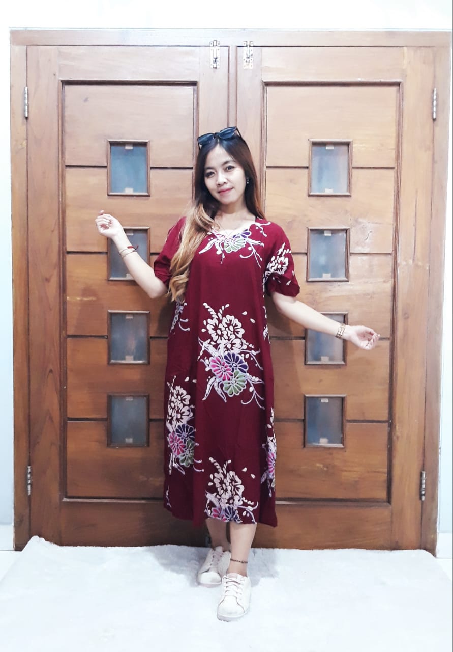 Baju Daster Batik Murah Lengan Pendek Model Midi