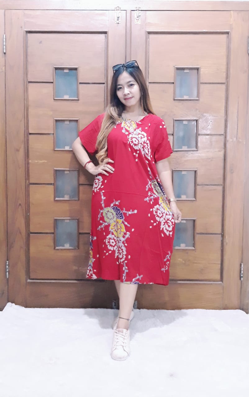 Baju Daster Batik Murah Lengan Pendek Model Midi