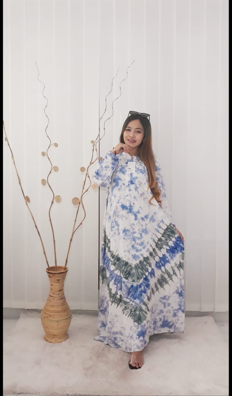 Baju Gamis Payung Batik Jumputan Bahan Rayon