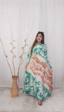 Baju Gamis Payung Batik Jumputan Bahan Rayon
