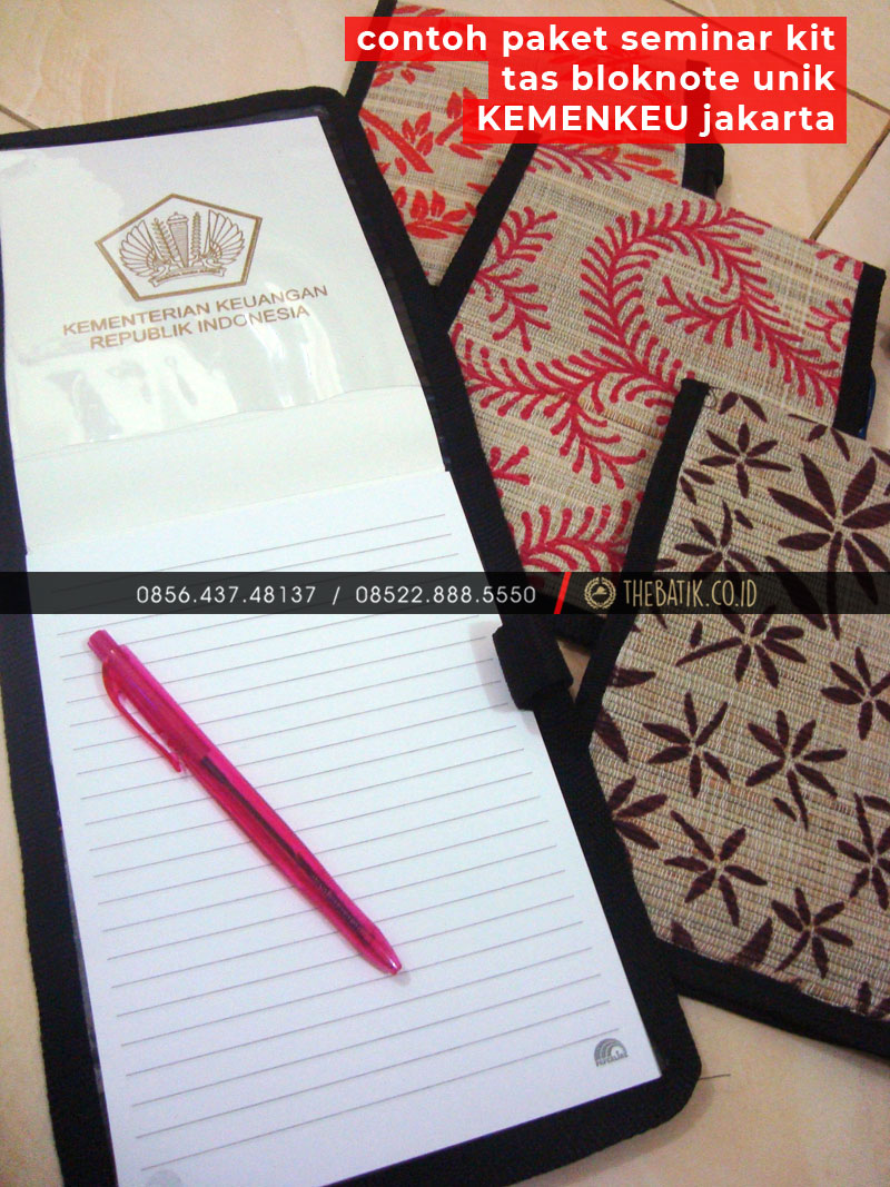 Contoh Paket Seminar Kit Tas Bloknote Unik KEMENKEU Jakarta