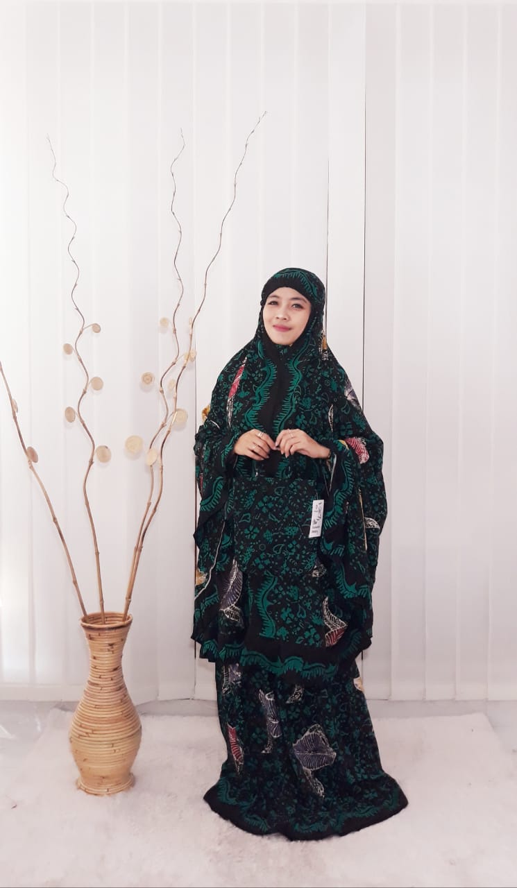 Mukena Batik Coletan Jumbo Bahan Rayon Super