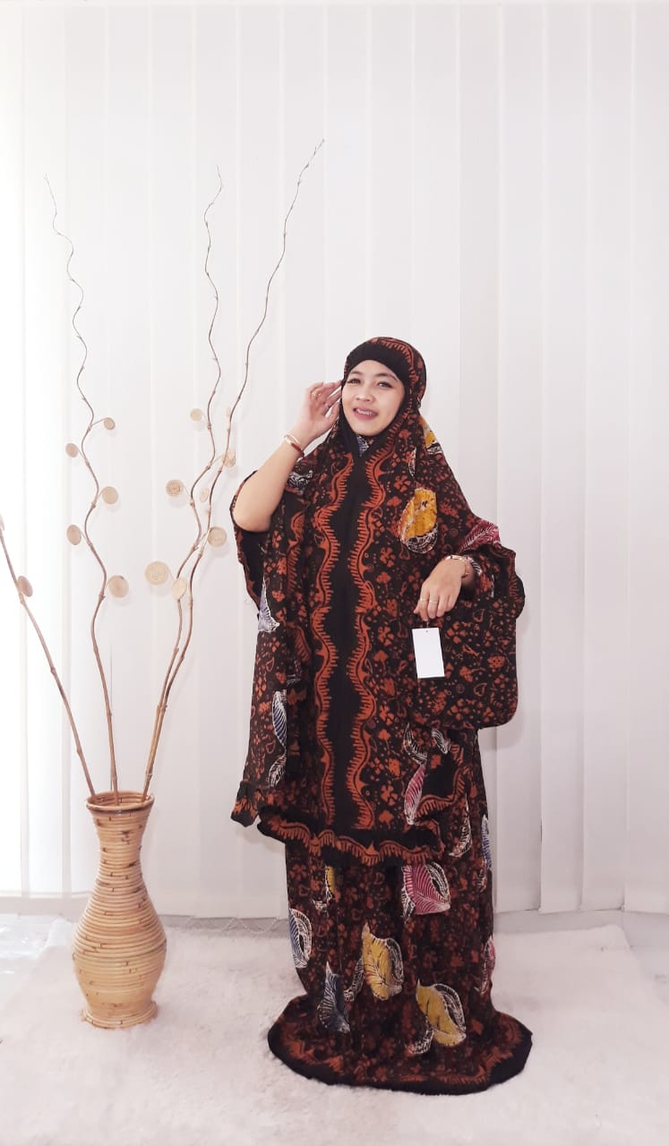 Jual Mukena Batik  Coletan Jumbo Bahan Rayon Super 