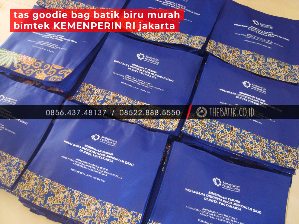 Tas Goodie Bag Batik Biru Murah BIMTEK KEMENPERIN RI Jakarta