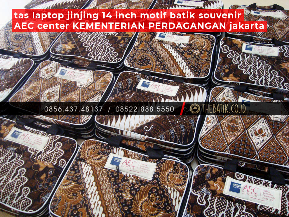 Tas Laptop Jinjing 14 inch Motif Batik Souvenir AEC Center KEMENTERIAN PERDAGANGAN Jakarta
