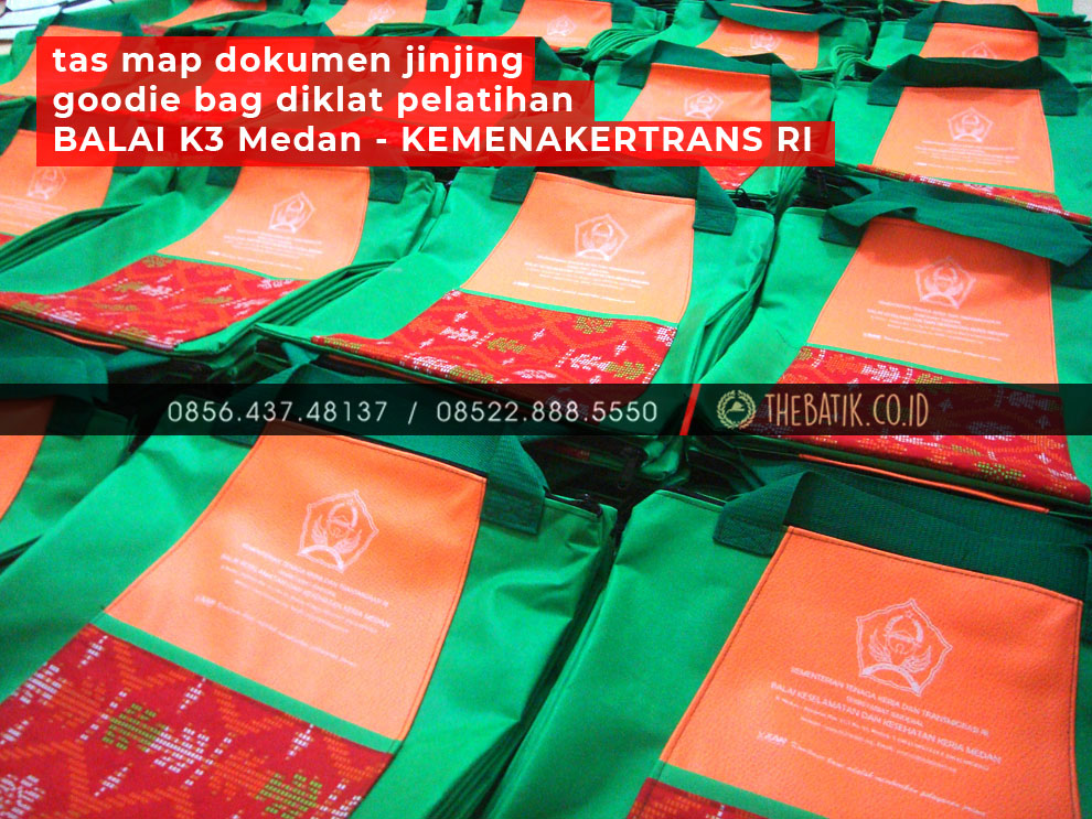 Tas Map Dokumen Jinjing Goodie Bag Diklat Pelatihan BALAI K3 Medan - KEMENAKERTRANS RI