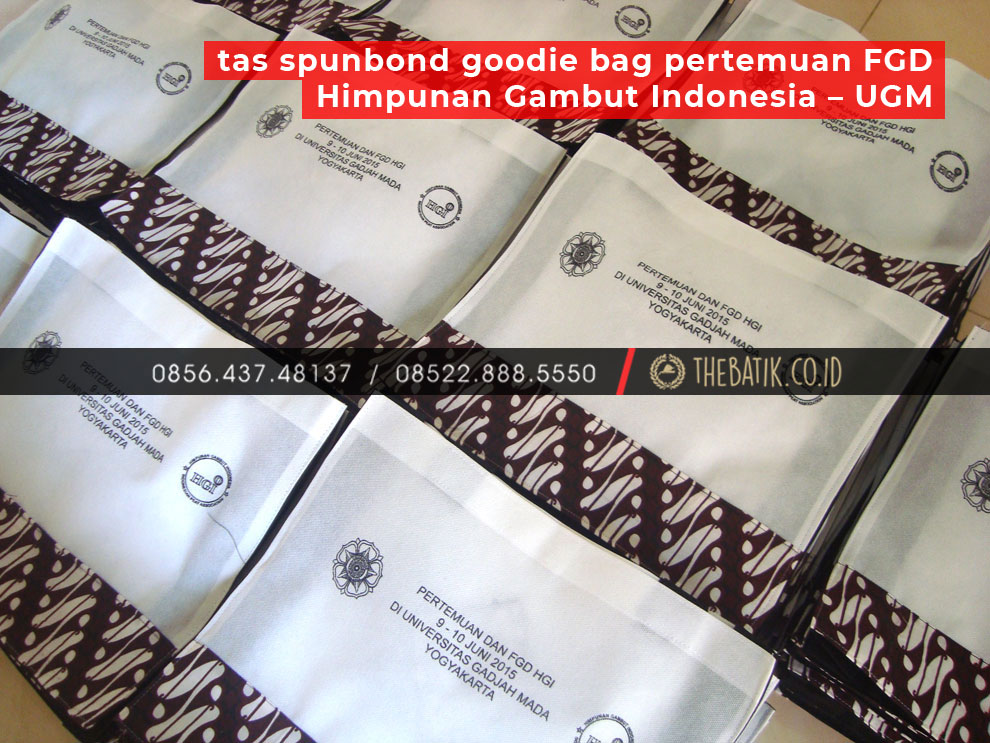 Tas Spunbond Goodie Bag Pertemuan FGD Himpunan Gambut Indonesia - UGM