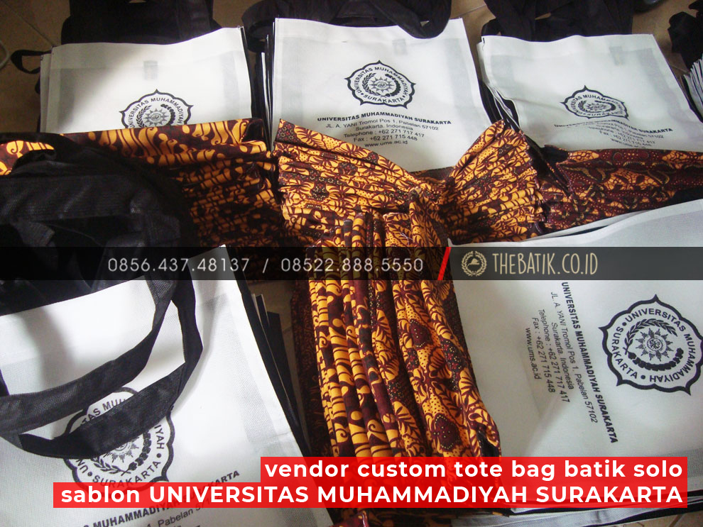 Vendor Custom Tote Bag Batik Solo Sablon UNIVERSITAS MUHAMMADIYAH SURAKARTA