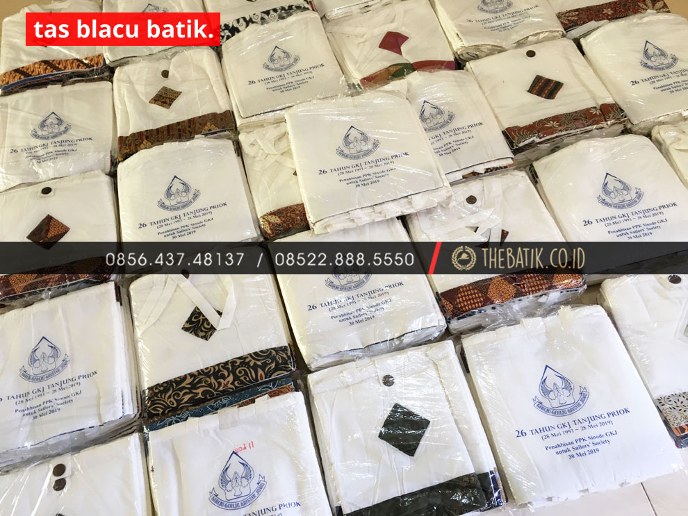 Harga Pabrik Konveksi Tas Bahan Blacu Sablon Jakarta Kombinasi Batik Jogja Unik Murah Tote Bag Souvenir GKJ