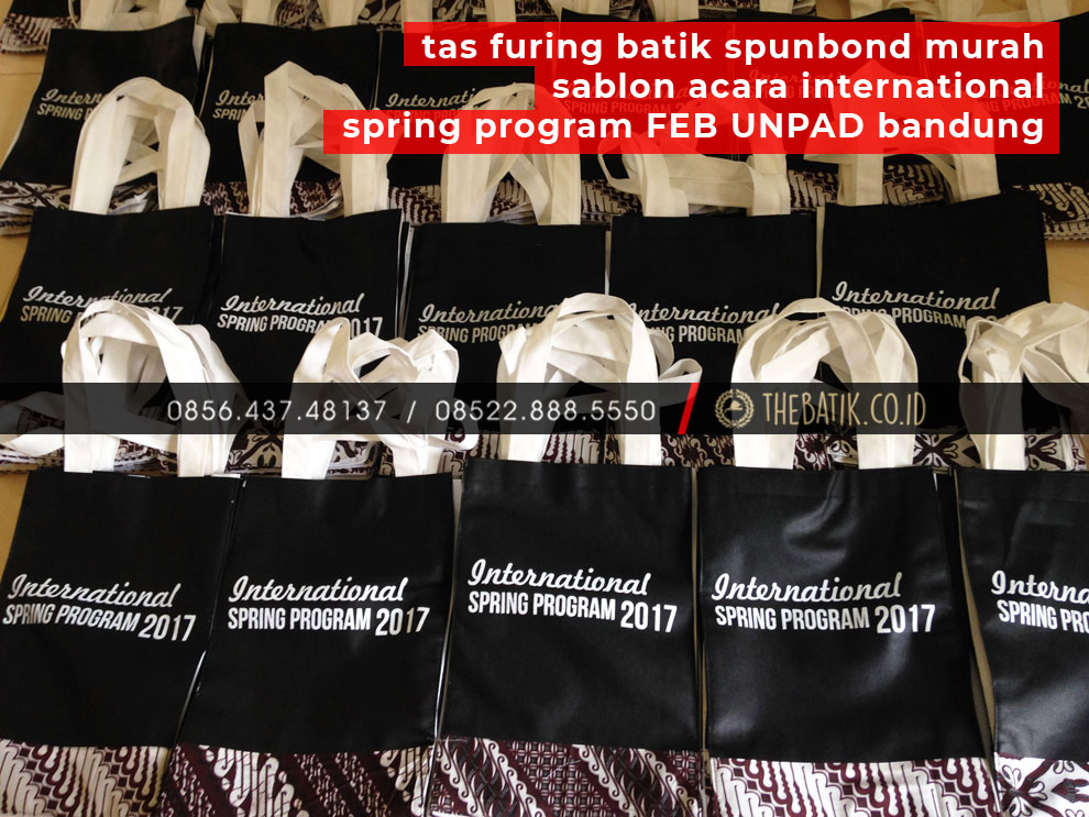 Tas Furing Batik Spunbond Murah Sablon Acara International Spring Program FEB UNPAD Bandung
