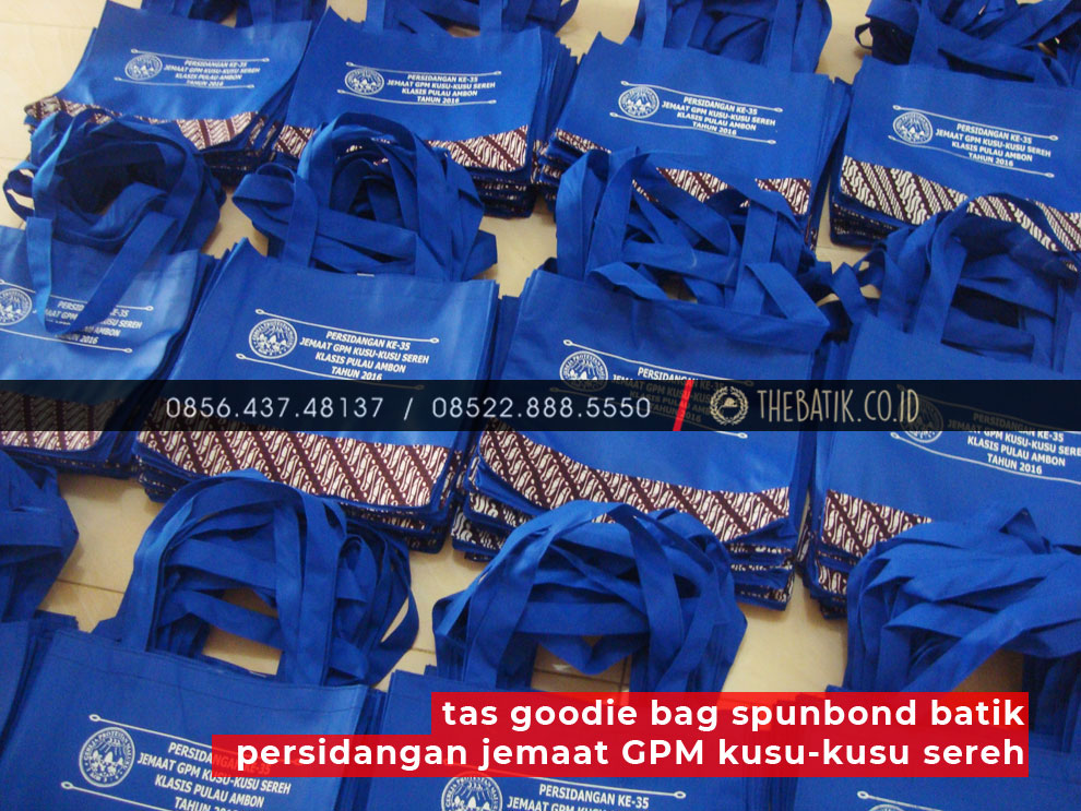Tas Goodie Bag Spunbond Batik Persidangan Jemaat GPM Kusu-Kusu Sereh
