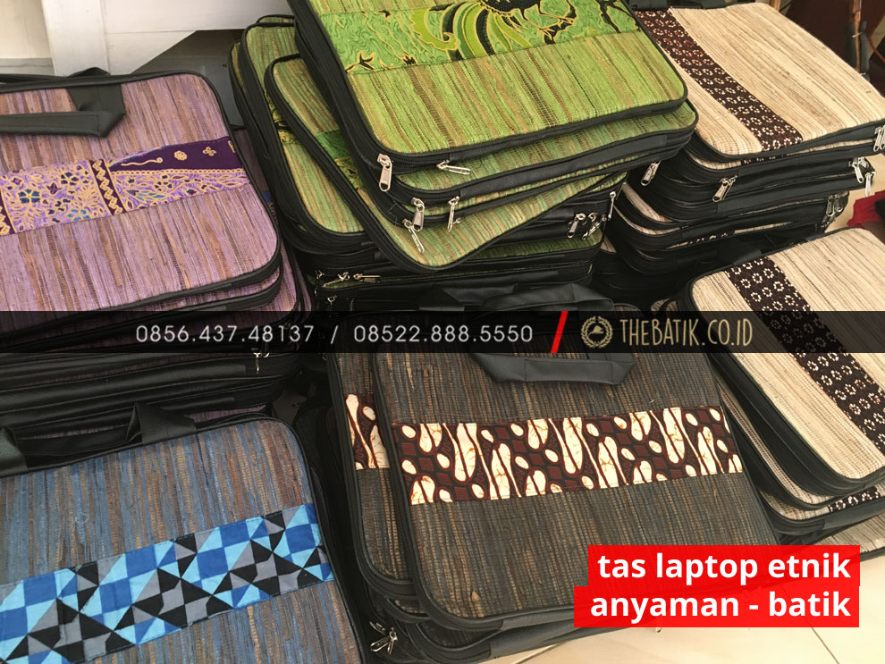 Tas Laptop Etnik Anyaman Kombinasi Batik Indonesia
