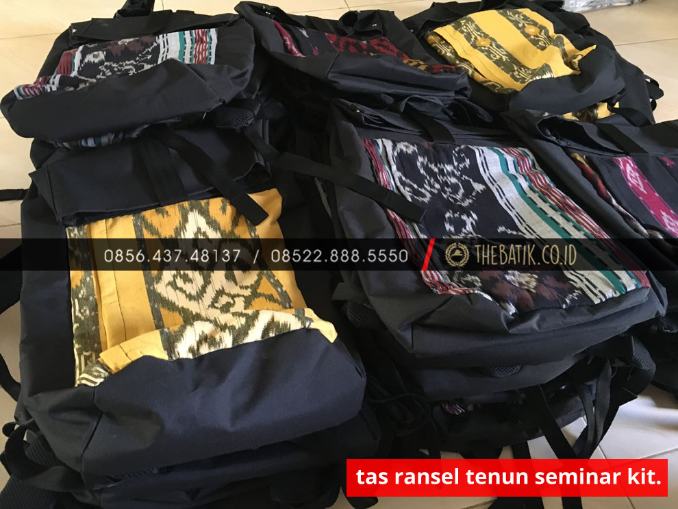 Pengrajin Produsen Tas Ransel Grosir Seminar Souvenir Diklat Pelatihan Unik Bahan Tenun Ikat Indonesia BPKD Lumajang
