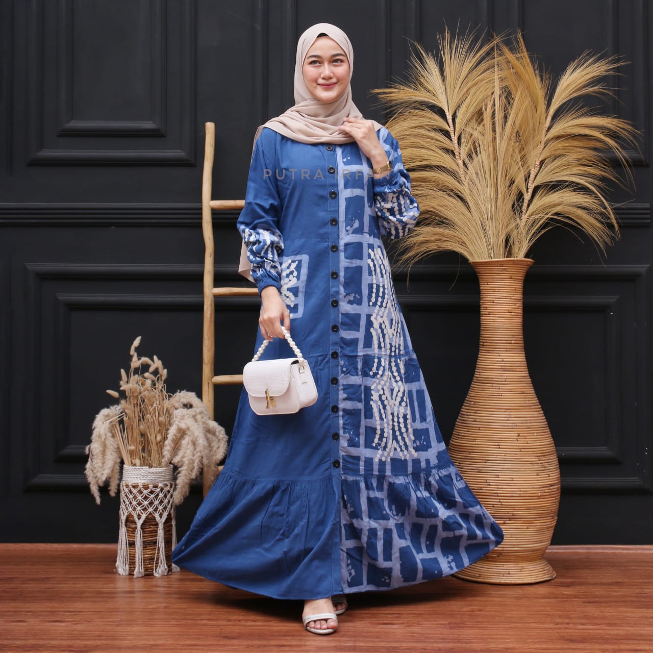 Baju Batik Gamis Rempel Susun Rayon Model Tumpuk Seri Grosiran Pekalongan