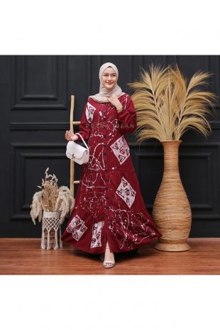 Baju Batik Gamis Rempel Tumpuk Rayon Model Susun Seri Grosiran Pekalongan
