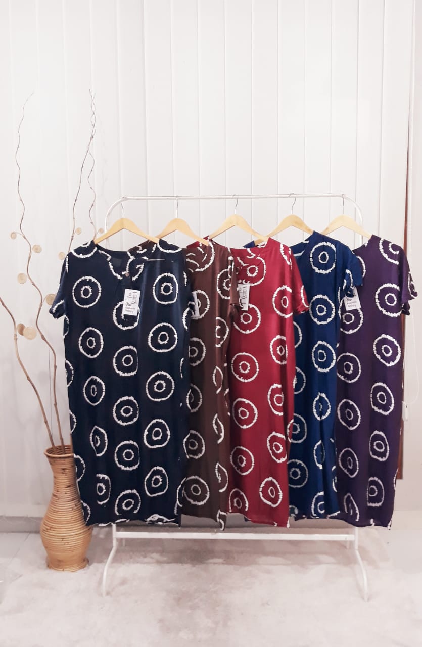 Baju Daster Batik Ibu Lengan Pendek Rayon Adem Pekalongan Grosir