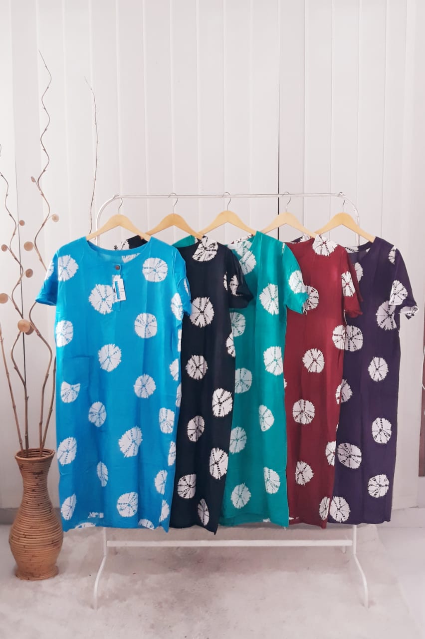 Baju Daster Batik Ibu Lengan Pendek Rayon Jumputan Pekalongan Grosir