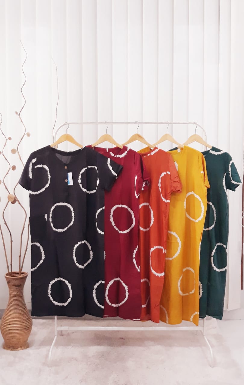 Baju Daster Batik Ibu Lengan Pendek Rayon Jumputan Pekalongan Grosir