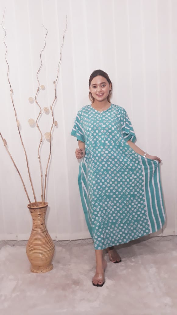 Baju Daster Batik Monochrome Lengan Pendek Rayon Lowo Pekalongan Grosir