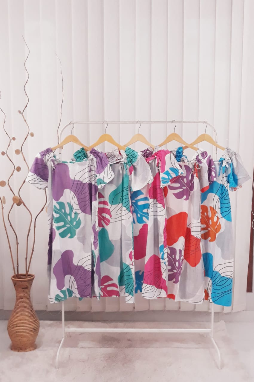 Baju Daster Batik Pendek Lengan Serut Rayon Grosir Pekalongan