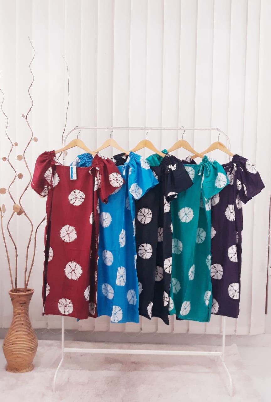 Baju Daster Batik Pendek Lengan Serut Rayon Grosir Pekalongan