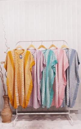 Baju Daster Batik Pendek Warna Pastel Model Lowo Pekalongan Grosir