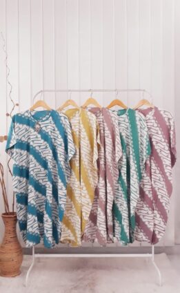 Baju Daster Batik Rayon Lereng Pastel Lowo Pendek Pekalongan Grosir