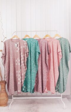 Baju Daster Batik Rayon Warna Pastel Pekalongan Lengan Pendek Grosir