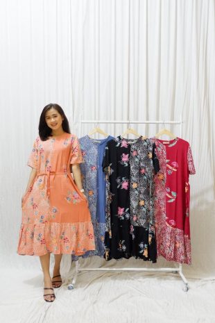 Baju Daster Batik Rempel Seri Murah Grosiran Cap Coletan Rayon