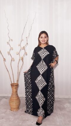 Baju Daster Kelelawar Hitam Lengan Pendek Bahan Rayon Pekalongan
