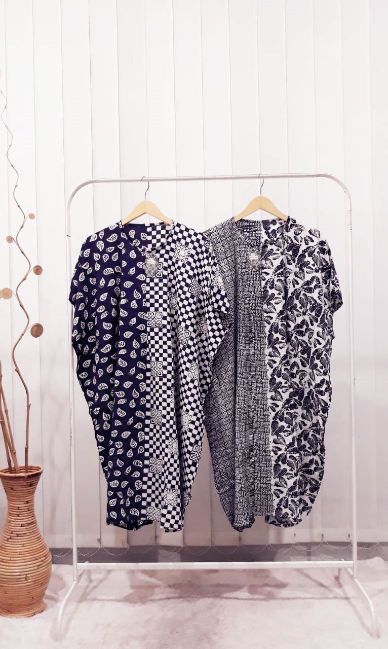 Baju Daster Lowo Navy Biru Dongker Batik Rayon Cap Pekalongan