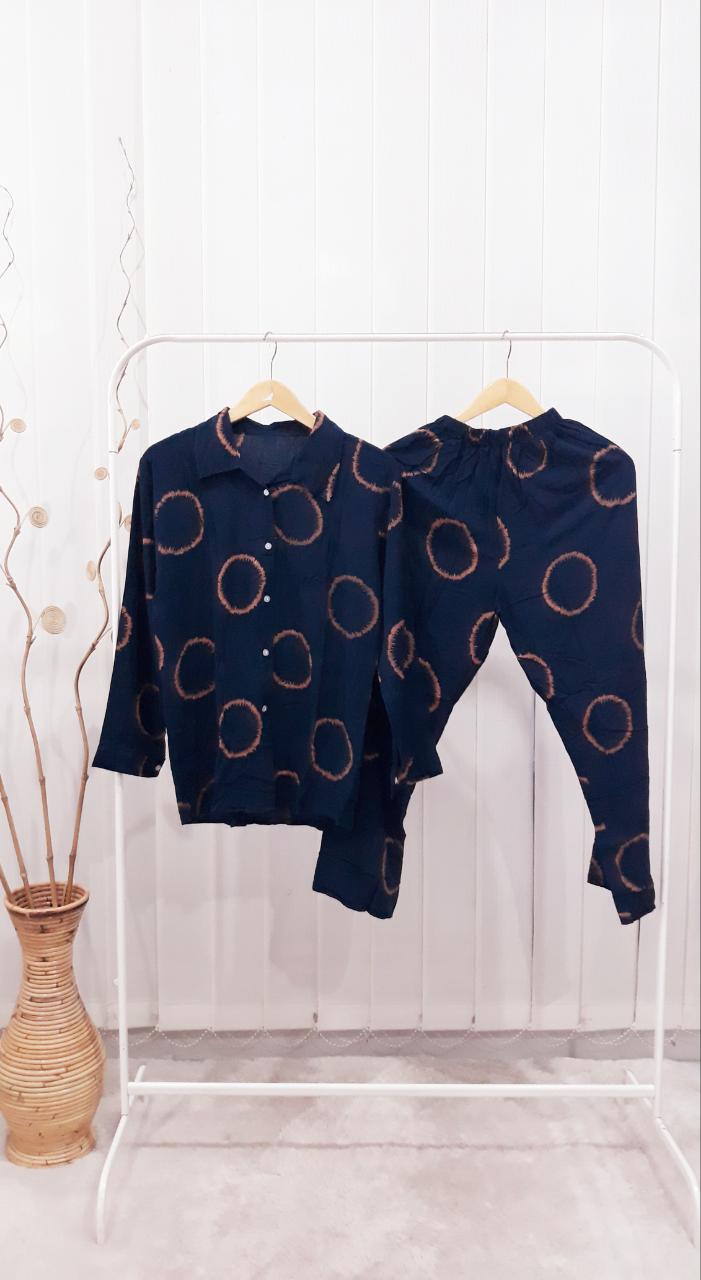 Baju One Set Tie Dye Lengan Panjang Setelan Wanita